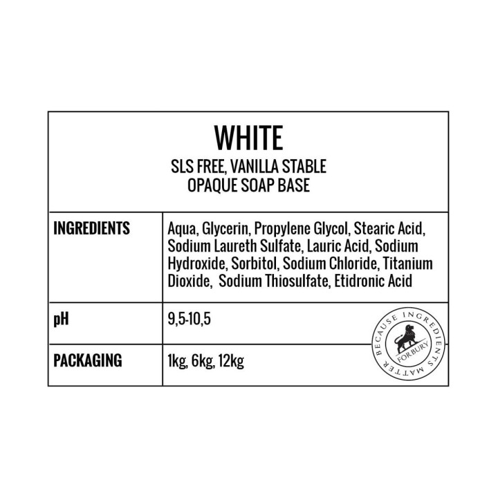 Baza mydlana biała Forbury White bez SLS, 6kg